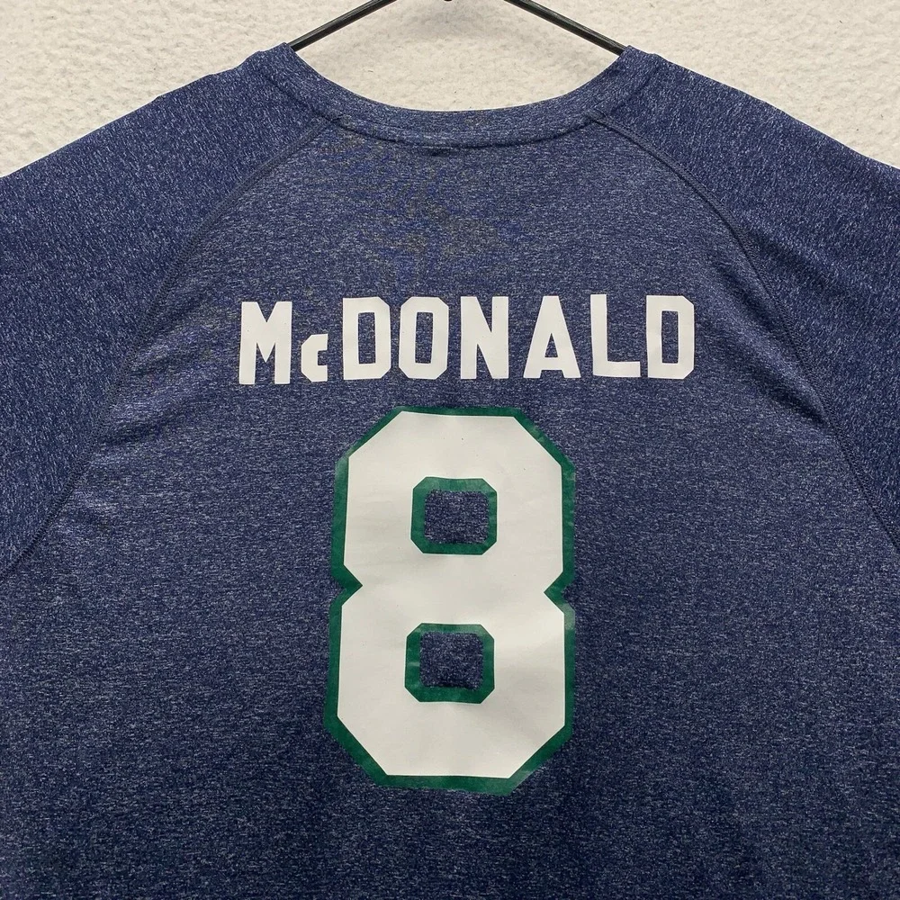 Adidas South Florida Bulls T-Shirt Mens Large L Blue Climalite #8 McDonald NCAA